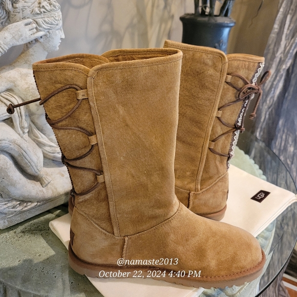 Ugg Tasman Boots Braided Lace-Up Suede Designer Celebrity Luxury Shearling #132 - Picture 8 of 14